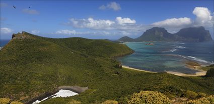 North Bay, Old Gluch and Mt Gower - Lord Howe Island - NSW T (PBH4 00 11948)